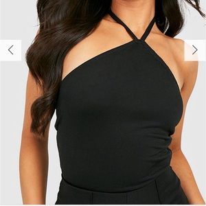 Petite Halter Bodysuit Boohoo